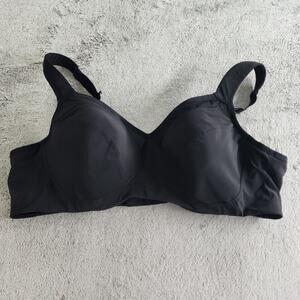 Torrid Sports Bra Womens 44B Black Active Mid Impact Underwire Lightly Lined